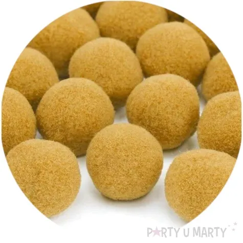 pompony dekoracyjne pluszowe partydeco pomaranczowe jasne 20 szt
