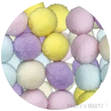 pompony dekoracyjne poliestrowe titanum 60 szt