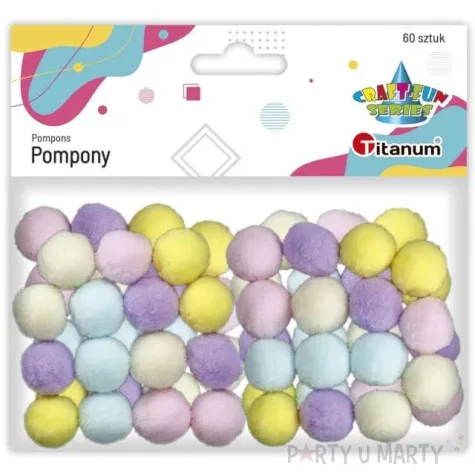 pompony dekoracyjne poliestrowe titanum 60 szt