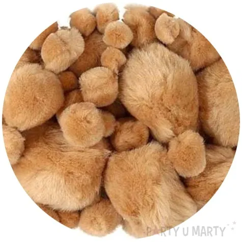 pompony pluszowe akrylowe bezowy mix titanum 12 50 mm 45 szt