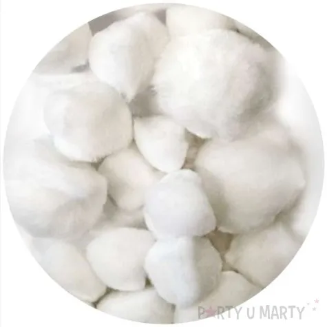 pompony pluszowe akrylowe biale titanum 20 40 mm 20 szt