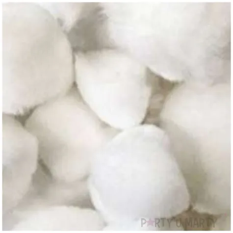 pompony pluszowe akrylowe biale titanum 20 40 mm 20 szt