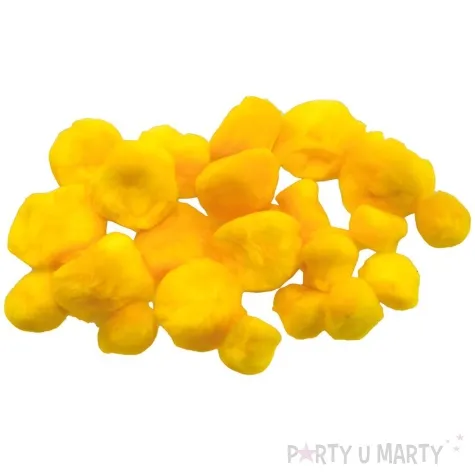 pompony pluszowe akrylowe zolty brewis 25 35 40 mm 24 szt