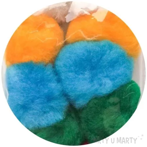 pompony pluszowe akrylowy mix aliga 50 mm 10 szt