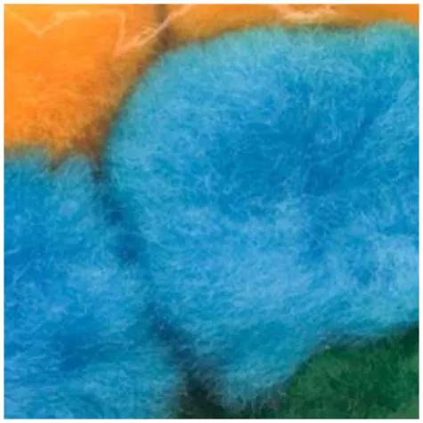 pompony pluszowe akrylowy mix aliga 50 mm 10 szt