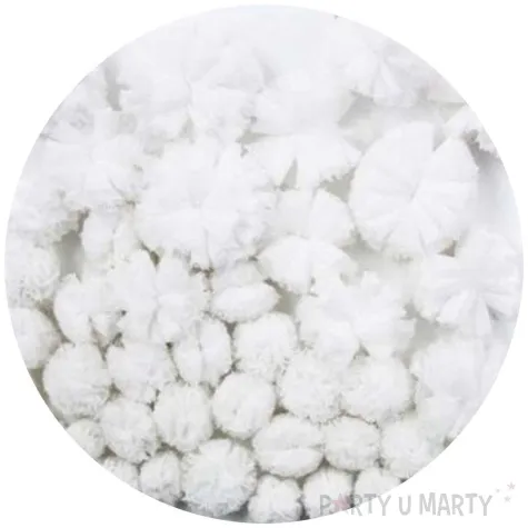 pompony pluszowe classic biale titanum 10 25 mm 43 szt