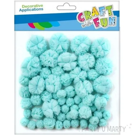 pompony pluszowe classic blekitne titanum 10 24 mm 60 szt