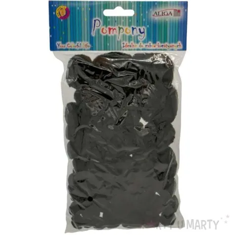 pompony pluszowe classic czarne aliga 15 50 mm 80 szt