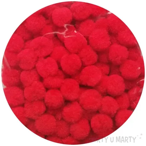 pompony pluszowe classic czerwone aliga 15 50 mm 80 szt