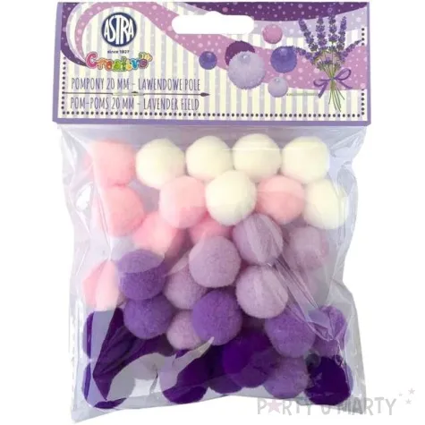 pompony pluszowe classic fioletowe astra 20 mm