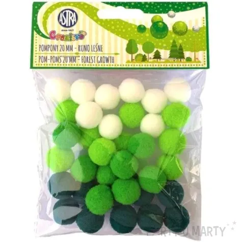 pompony pluszowe classic lesny mix astra 20 mm