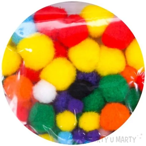 pompony pluszowe classic mix aliga 10 25 mm 78 szt