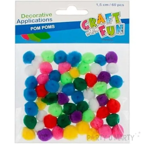 pompony pluszowe classic pogodny mix titanum 15 mm 60 szt