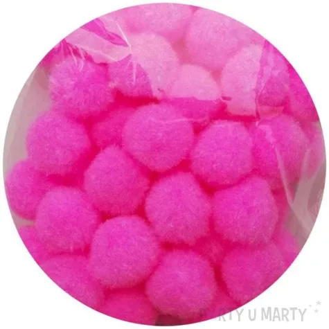 pompony pluszowe classic rozowe aliga 20 mm 60 szt