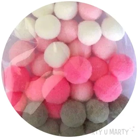 pompony pluszowe classic rozowy mix astra 20 mm