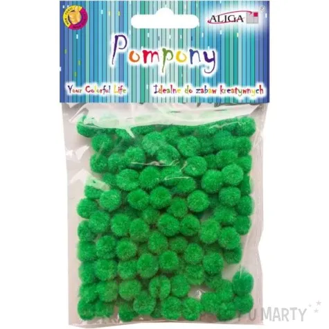 pompony pluszowe classic zielone aliga 10 mm 120 szt