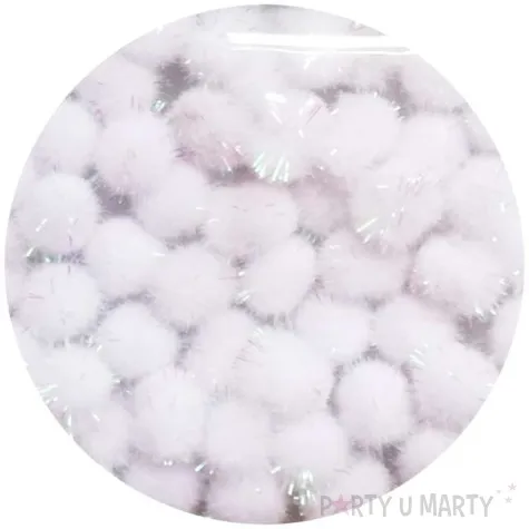 pompony pluszowe metalizowana perla aliga 13 mm 50 szt