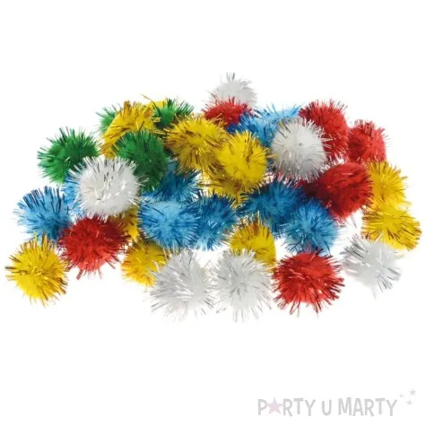 pompony pluszowe metalizowane mix brewis 20 mm 40szt