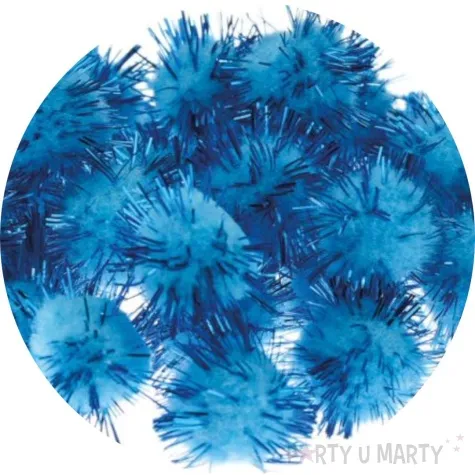 pompony pluszowe metalizowane niebieski brewis 20 mm 40szt