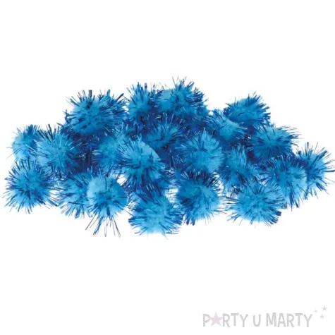 pompony pluszowe metalizowane niebieski brewis 20 mm 40szt