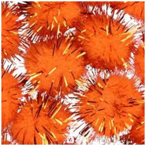 pompony pluszowe metalizowane pomaranczowe titanum 18 mm 15 szt
