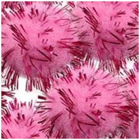 pompony pluszowe metalizowane rozowe titanum 18 mm 15 szt