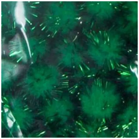 pompony pluszowe metalizowane zielone aliga 13 mm 50 szt