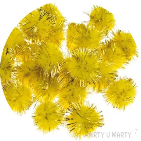 pompony pluszowe metalizowane zolty brewis 20 mm 40szt