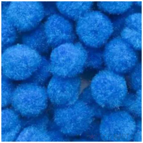 pompony pluszowe poliesterowe niebieskie aliga 10 mm 120 szt