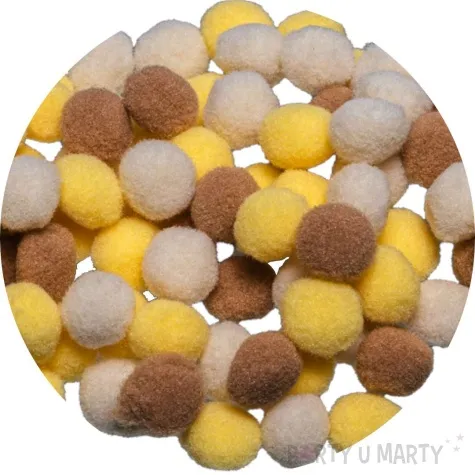 pompony pluszowe poliestrowe bezowy mix brewis 10 mm 100 szt