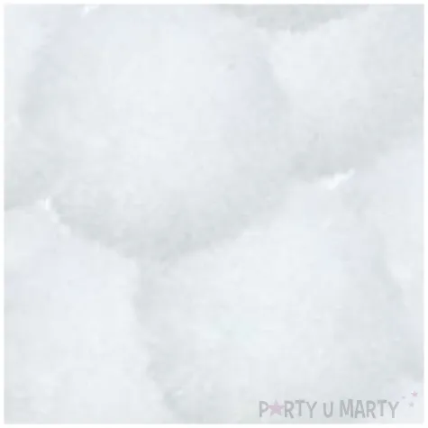 pompony pluszowe poliestrowe biale titanum 18 mm 15 szt