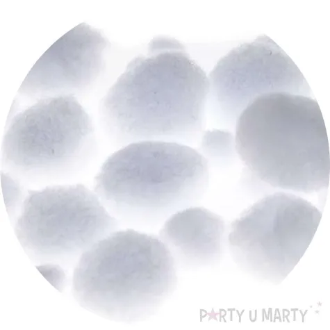 pompony pluszowe poliestrowe bialy brewis 10 25 mm 24 szt