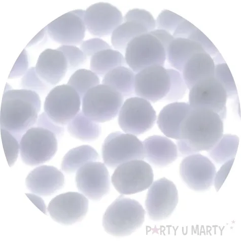 pompony pluszowe poliestrowe bialy brewis 10mm 100 szt