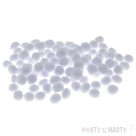 pompony pluszowe poliestrowe bialy brewis 10mm 100 szt