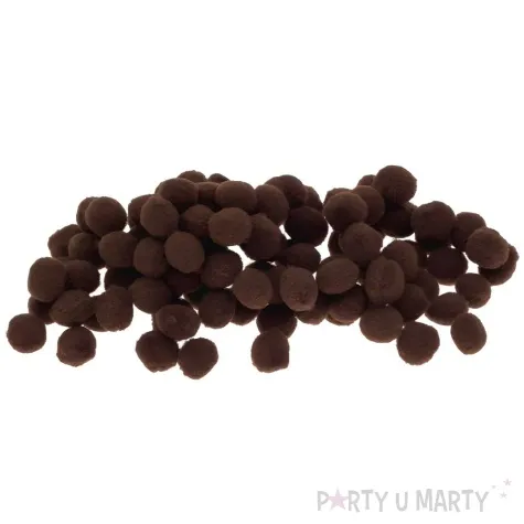 pompony pluszowe poliestrowe brazowy brewis 10mm 100 szt