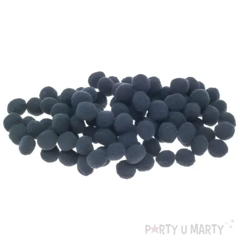pompony pluszowe poliestrowe czarny brewis 10 mm 100 szt