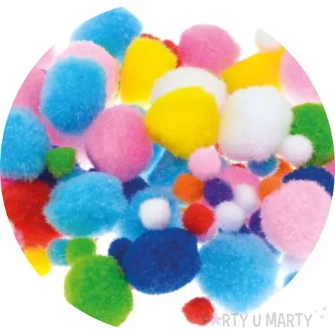 pompony pluszowe poliestrowe mix brewis 10 25 mm 100 szt