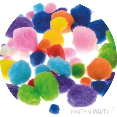 pompony pluszowe poliestrowe mix brewis 10 25 mm 78 szt