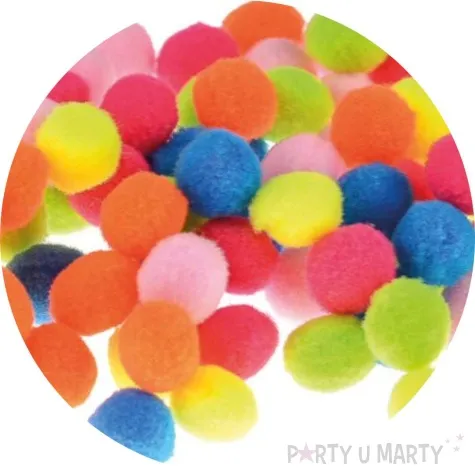 pompony pluszowe poliestrowe neon mix brewis 10 mm 100 szt