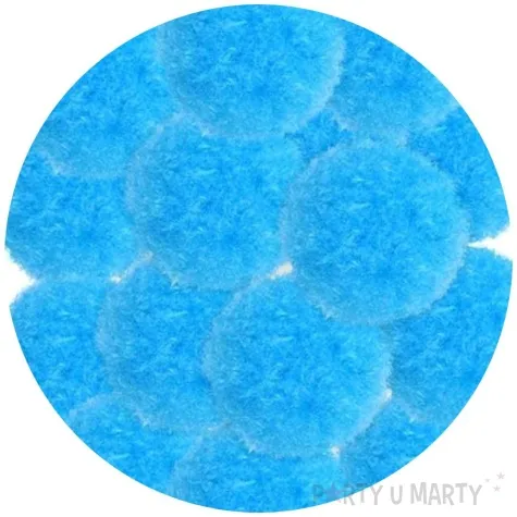 pompony pluszowe poliestrowe niebieskie jasne titanum 18 mm 15 szt