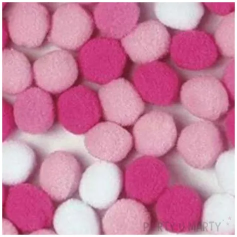 pompony pluszowe poliestrowe rozowy mix titanum 10 mm 120 szt