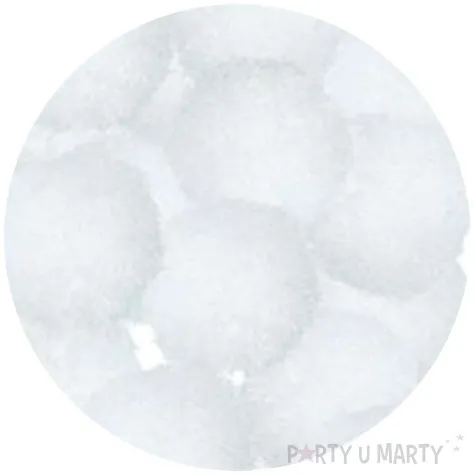 pompony pluszowe poliestrowe sniegowe biale titanum 25 mm 30 szt