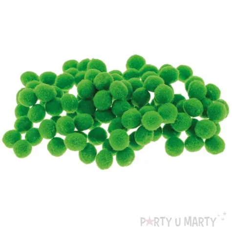 pompony pluszowe poliestrowe zielony brewis 10mm 100 szt