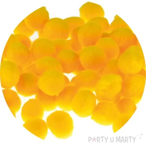 pompony pluszowe poliestrowe zolty brewis 10mm 100 szt