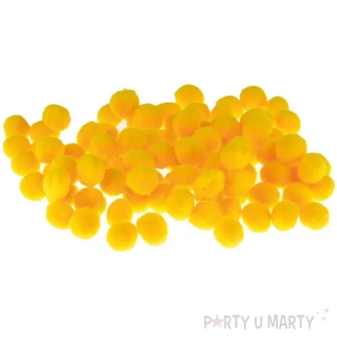 pompony pluszowe poliestrowe zolty brewis 10mm 100 szt