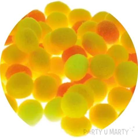 pompony pluszowe poliestrowe zolty mix brewis 10mm 100 szt