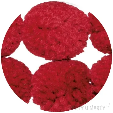 pompony pluszowe wloczkowe czerwone ciemne titanum 30 mm 6 szt