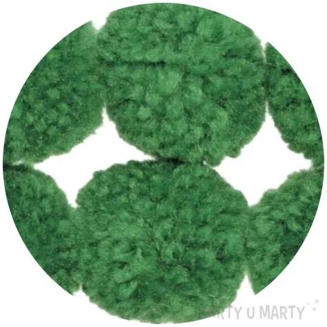 pompony pluszowe wloczkowe lisciaste zielone titanum 30 mm 6 szt