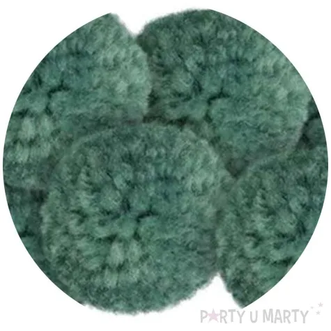 pompony pluszowe wloczkowe pastelowe szmaragdowe titanum 30 mm 6 szt
