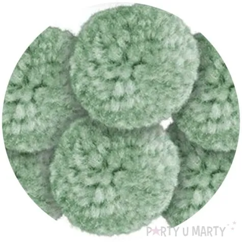 pompony pluszowe wloczkowe pastelowe zielone jasne titanum 30 mm 6 szt